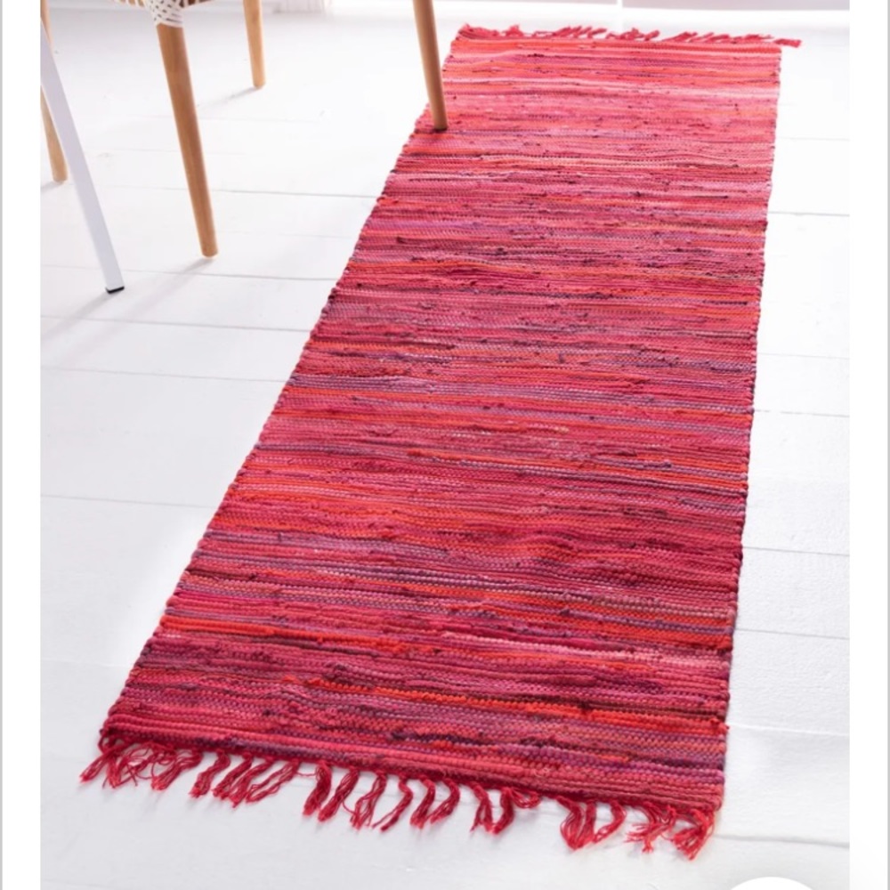 Unique loom red chindi 6 ft runner - new. MY